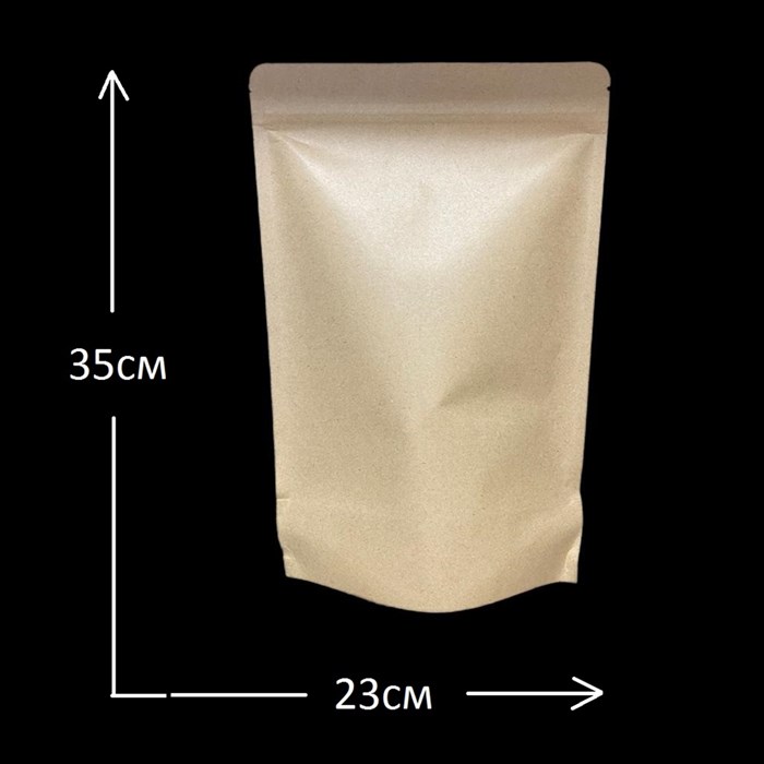 (ОТ 500шт) Пакет дой-пак крафт зип-лок 230*350мм металлизированный 777029-1