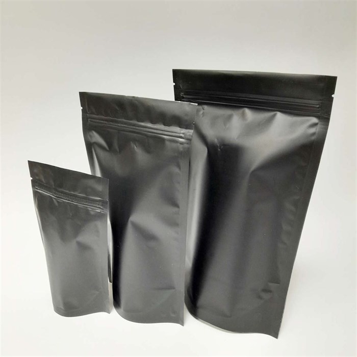 (ОТ 500шт) Пакет дой-пак ЧЕРНЫЙ зип-лок 100*150мм металлизированный 777050-1