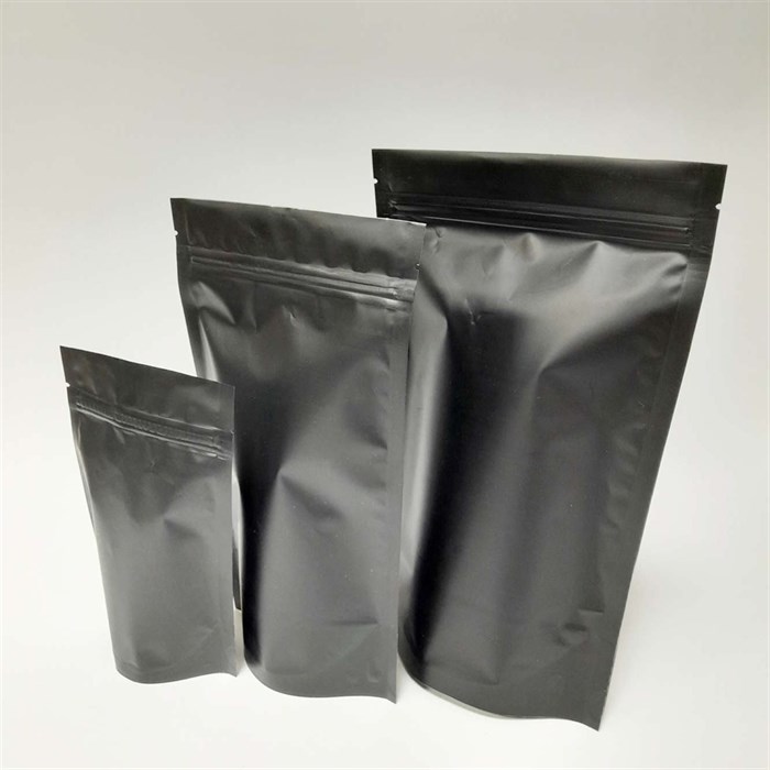(ОТ 500шт) Пакет дой-пак ЧЕРНЫЙ зип-лок 200*300мм металлизированный 777053-1