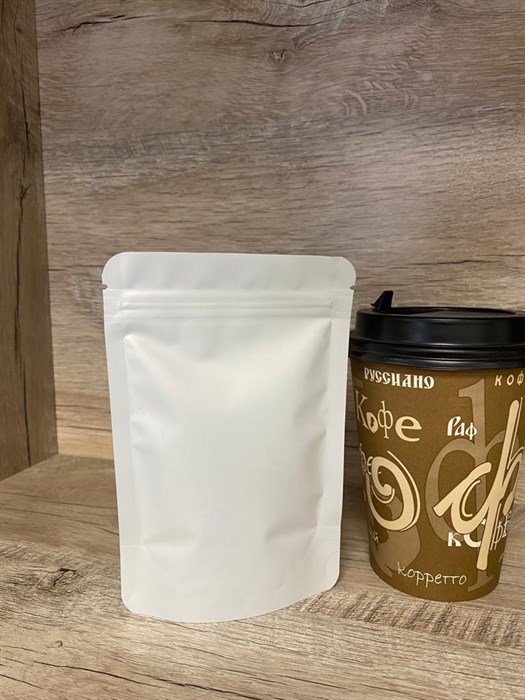 Пакет дой-пак БЕЛЫЙ зип-лок 100*150мм металлизированный 777060