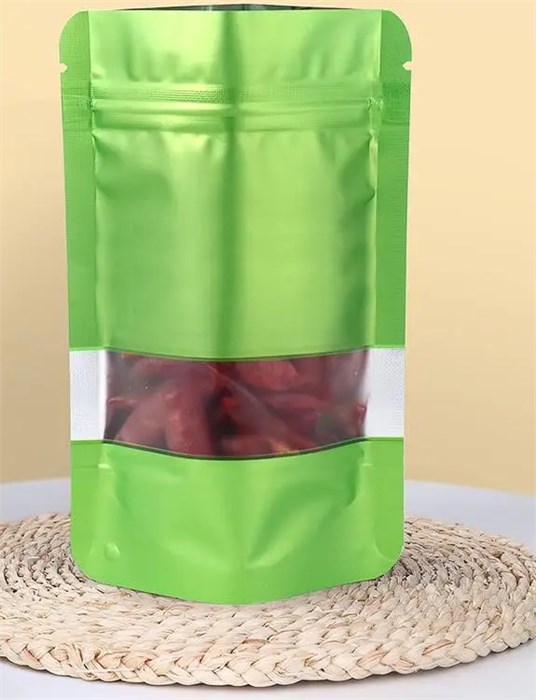 Пакет дой пак ЗЕЛЕНЫЙ зип-лок 100*150мм с окном 777301