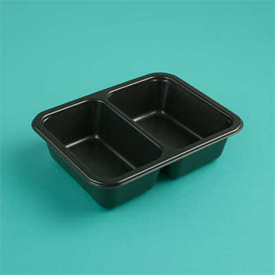 Лоток под запайку 187*137*38,  РР ЧЕРНЫЙ (504шт) 2 секции 1/2 2009