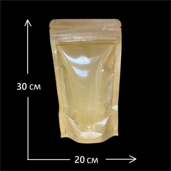 (ОТ 500шт) Пакет дой-пак крафт зип-лок 200*300мм с прозрачной стороной 777036-1
