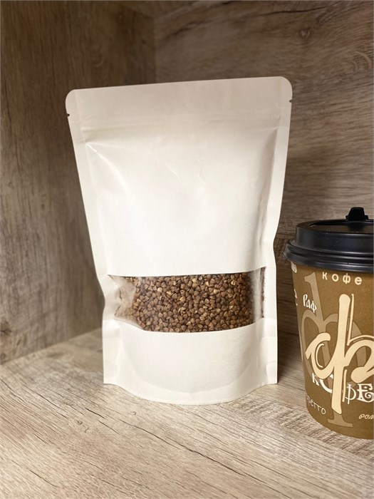 Пакет дой-пак БЕЛЫЙ зип-лок 200*300мм с окном 777014