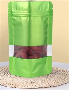 Пакет дой пак ЗЕЛЕНЫЙ зип-лок 100*150мм с окном 777301