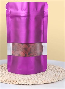 Пакет дой пак ФИОЛЕТОВЫЙ зип-лок 100*150мм с окном 777321