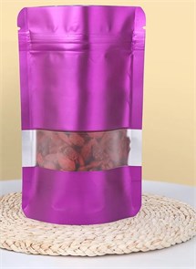 Пакет дой пак ФИОЛЕТОВЫЙ зип-лок 140*200мм с окном 777322